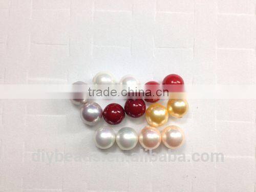 14mm black round half hole natural shell pearls beads for earring making