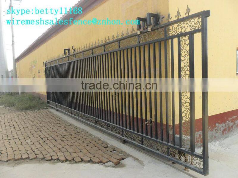 Retractable main fence wrought iron gate designs