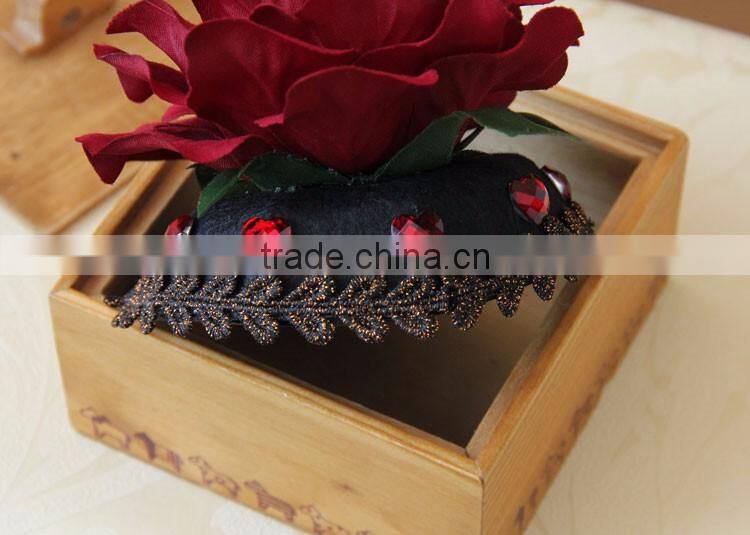 MYLOVE vintage big flower felt hat women party headwear wholesale