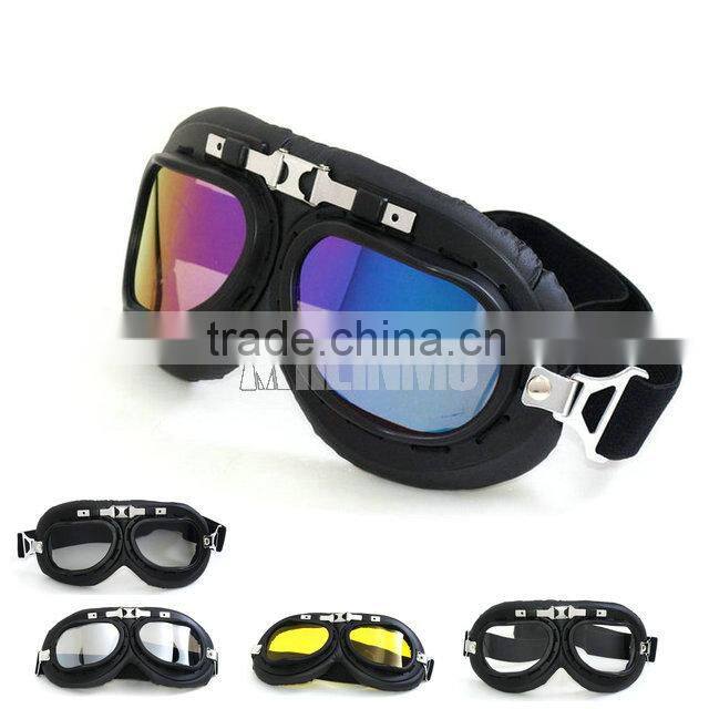 5 lens Black frame Flexible Adult Motorcycle Motocross Bike riding Cross Goggles helmet glasses