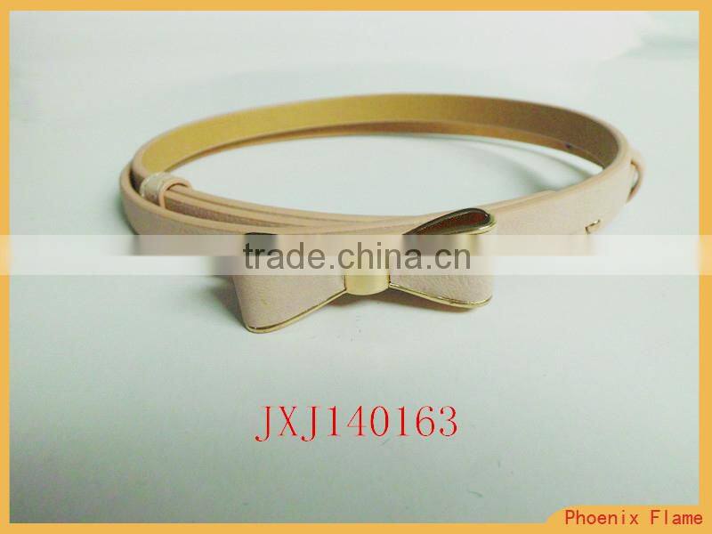 green pu belt with butterfly buckle with little metal