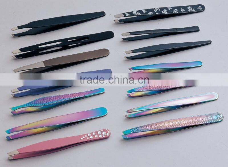 New Arrival Titanium Plating Eyebrow Tweezer/Stainless Steel Tweezers
