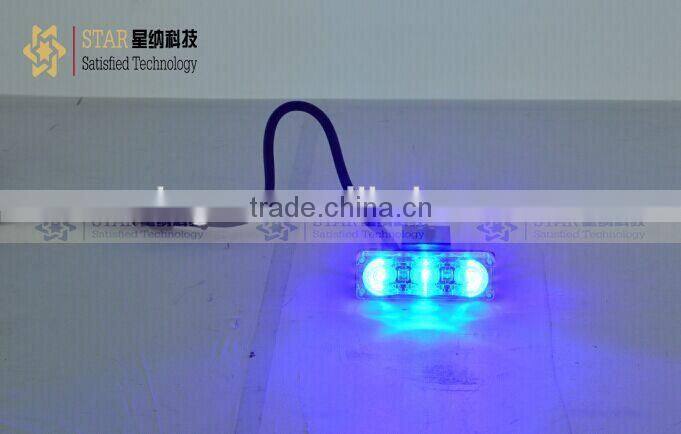 Wholesale led bule red amber front grill car led lamp side led warning light