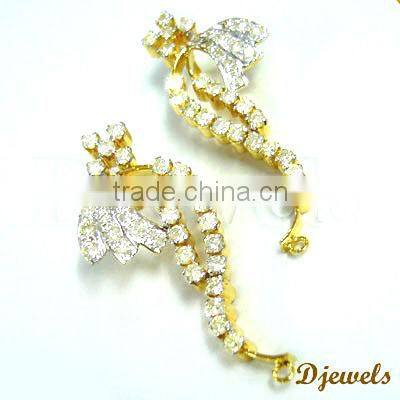 Diamond Gold Earrings, Diamond Earrings, Daimond Jewelry