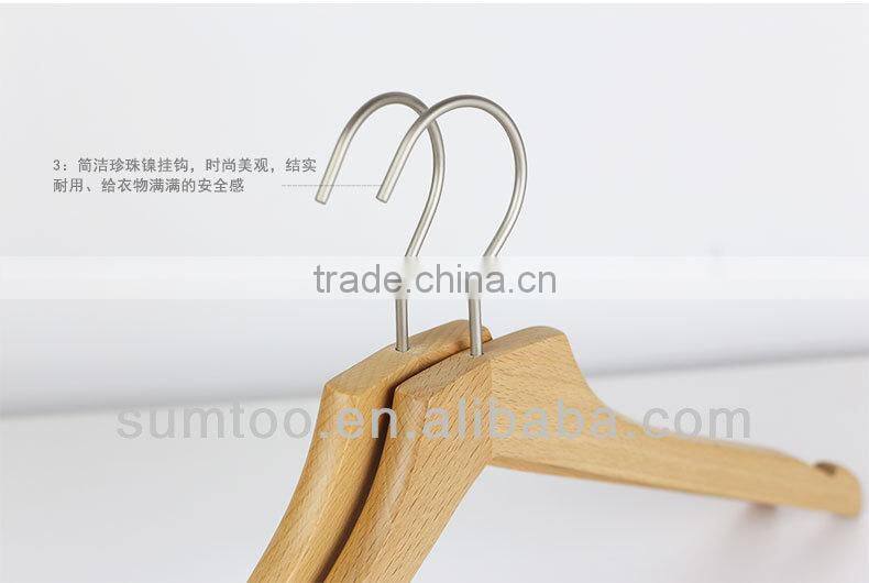 44.5cm length men shirt curved wooden clothes hangers