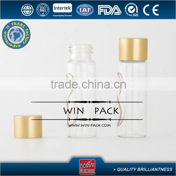 5ml,10ml clear glass bottle gold screw cap,top quality essential oil bottle
