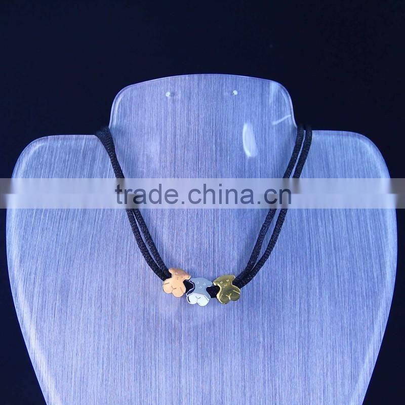 bear charm pendants for friends stainless steel jewelry