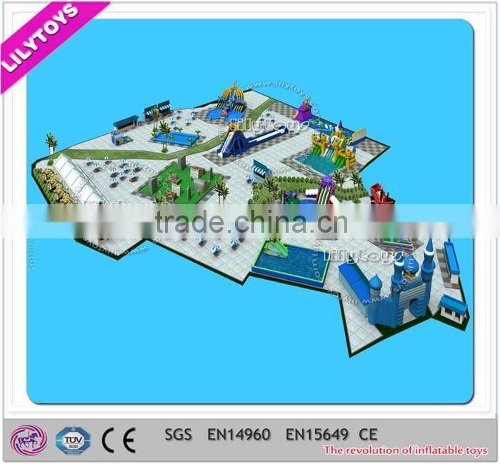 Standard design giant inflatable ground park, inflatable amusment park, water park equipment