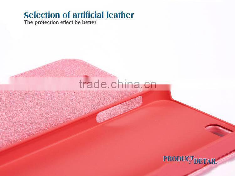 High Quality Many Colors Silk Leather Case for Huawei P6