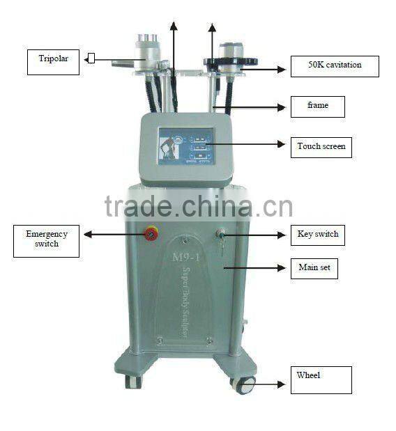 High quality newmeir rf vacuum beauty salon equipment with 50khz cavitation bio light