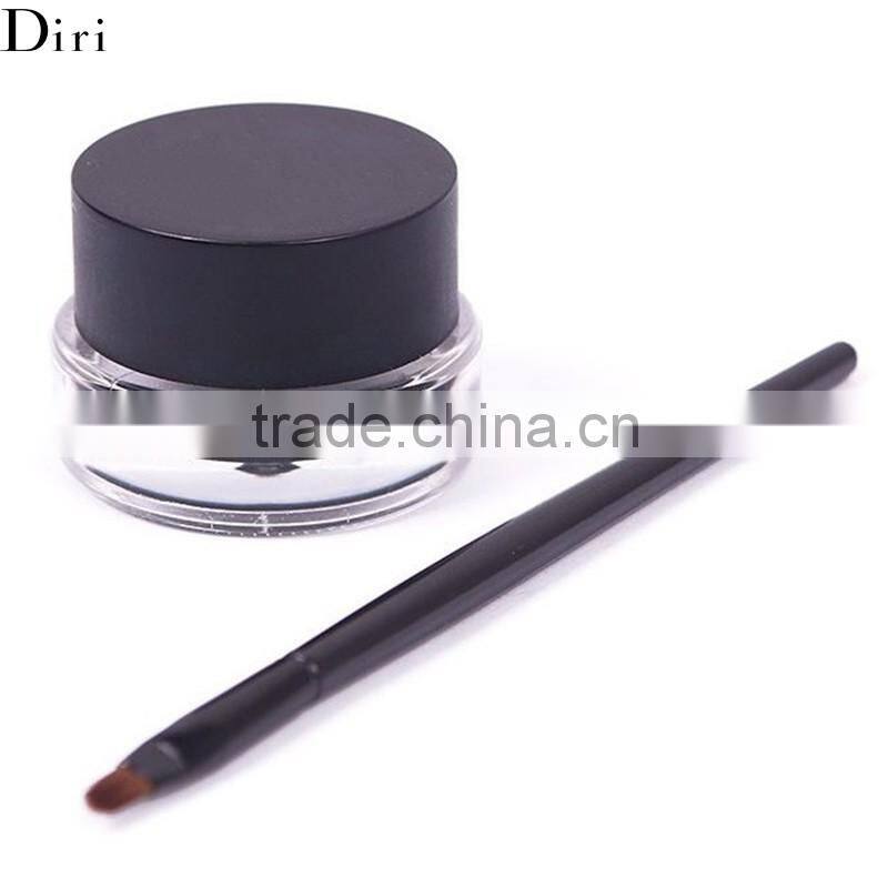 Black angled cosmetic synthetic hair eyeliner brush