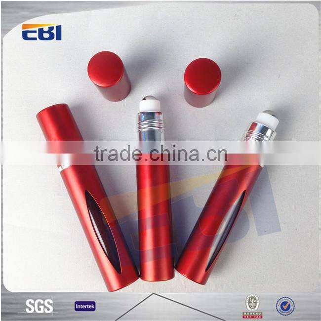 Custom aluminum 15ml roll on glass perfume bottle