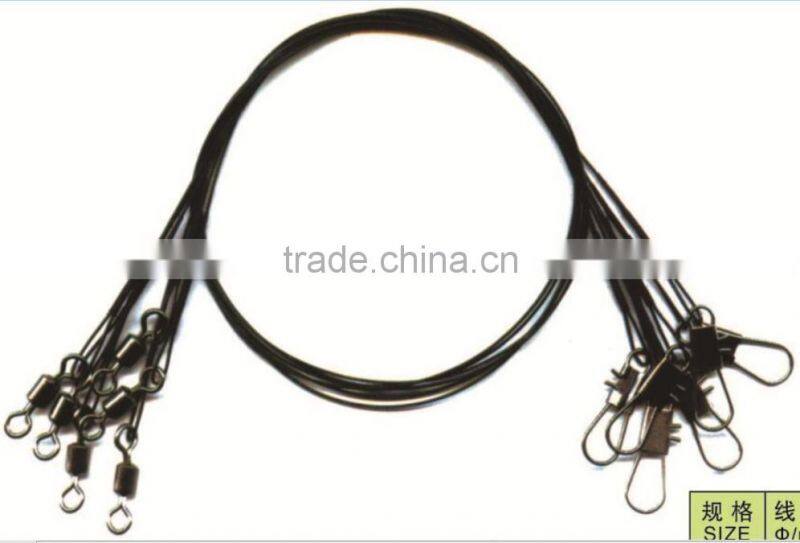 Fishing rolling swivel with interlock snap and wire leader