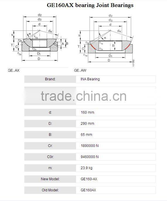 LOTTON GE 160 AX spherical plain thrust bearings GE160-AX