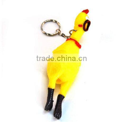 Wholesale china market small size yellow rubber Screaming Chicken relieve stress sound toys