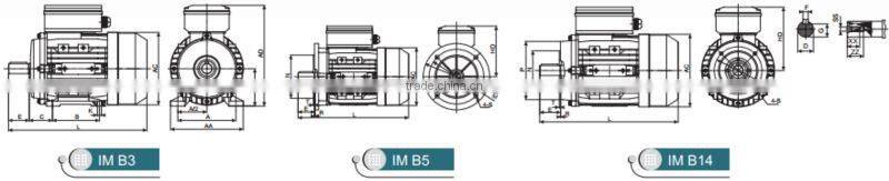 IE Standard Single Phase Capacitor Run Asynchronous Motors Aluminum Housing MY712 2