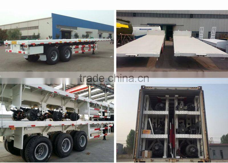 high quality customized container semi-trailer 20ft 40ft dual axle flatbed trailer