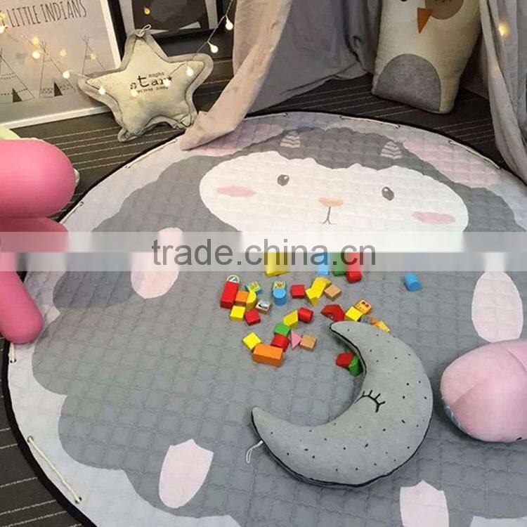 Promotional gift Portable Baby Kids children cotton Gym Play Mat Soft Cotton Toys Storage Bag