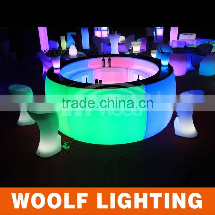 2014 NEW DESIGN LED furniture 16 colors changing wine bar corner table