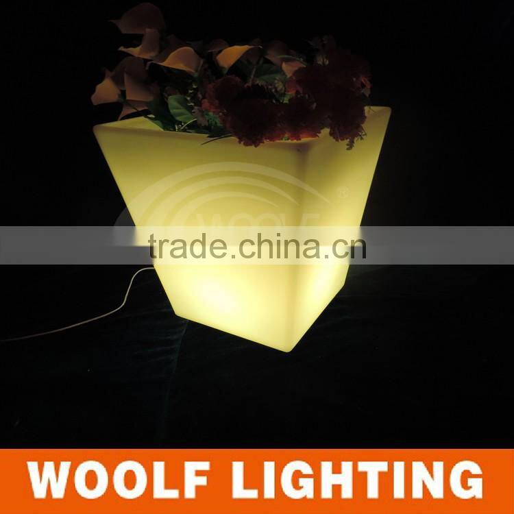 Square High Design Muilti-color Decor LED Illuminate Flower Pot