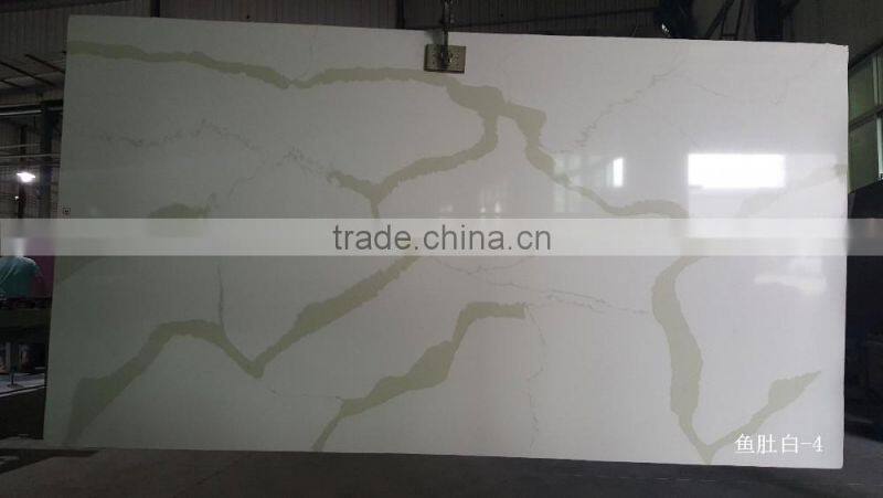 Polished calacatta artificial marble slabs for decoration