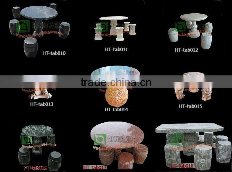 Outdoor Decorative Marble Stone Table and Benches