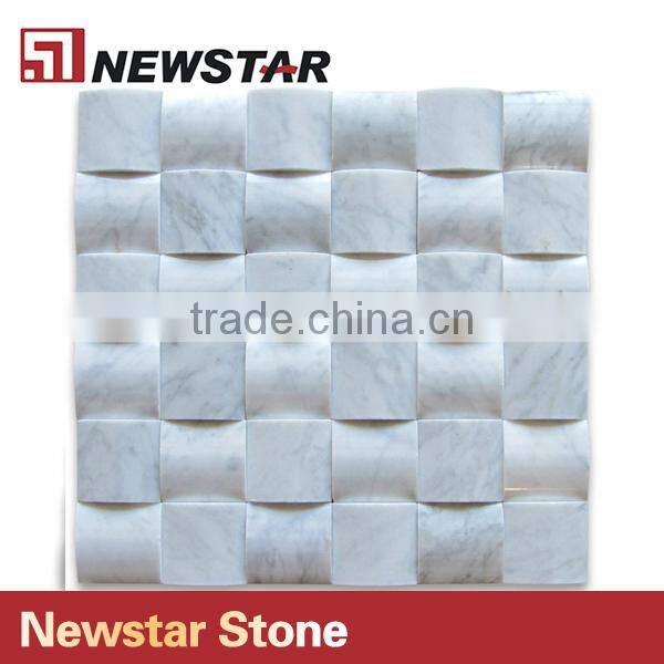 Newstar Natural White Carrara 3D Cambered Wall Decoration Mosaic
