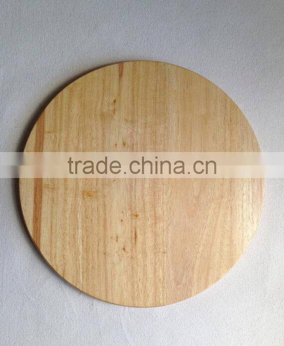 Round Shape Wooden Tray Wooden Fruit Plate Food Safe Varnish Rubber Wood Tray