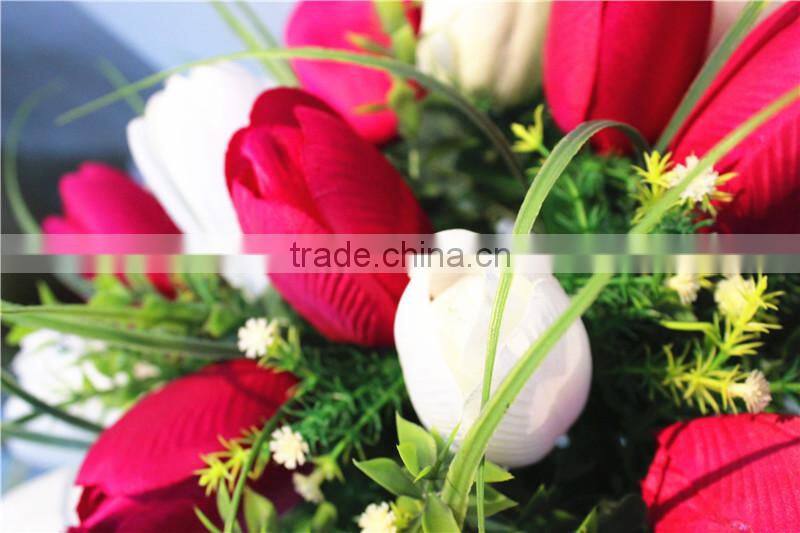 Home garden decorative wedding 70cm Height artificial plastic Flower bronze Bushing 18 head tulip EMG11 21W08