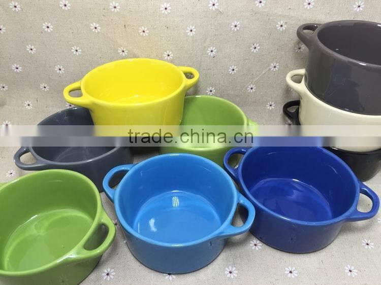Stocked ceramic Soup pot Milk Pot bakeware bowl with handle