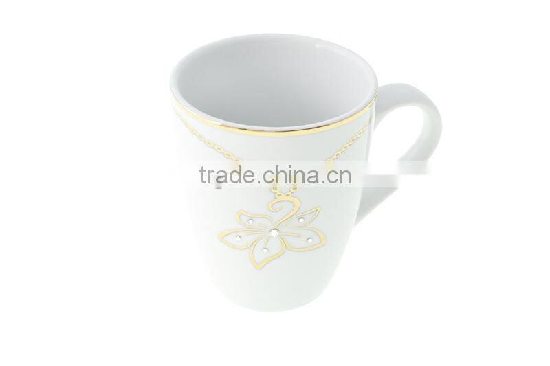 Wholesale Ceramic Bauhinia Flower Mug Made With Swarovski Elements V2008A-091P-CC