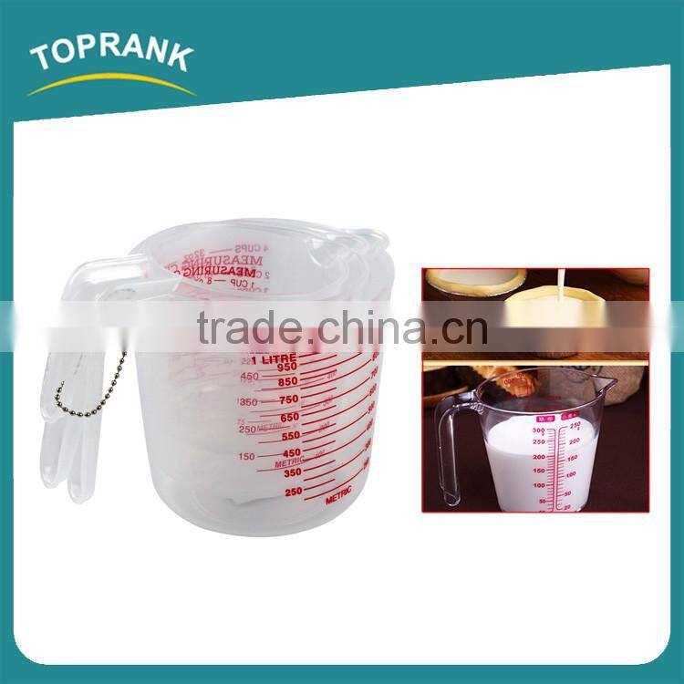 Toprank Cooking Tools Measuring Tool Precise Transparent Plastic PP Measuring Cup 3 pcs Digital Measuring Cup Set
