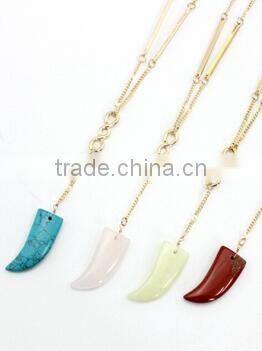 Wholesale Jewelry Natural Gemstone Faux Druzy Pendant Necklace For Women