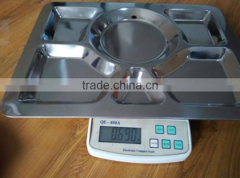Stainless Steel Lunch Tray Restaurant Use Fast Food Tray