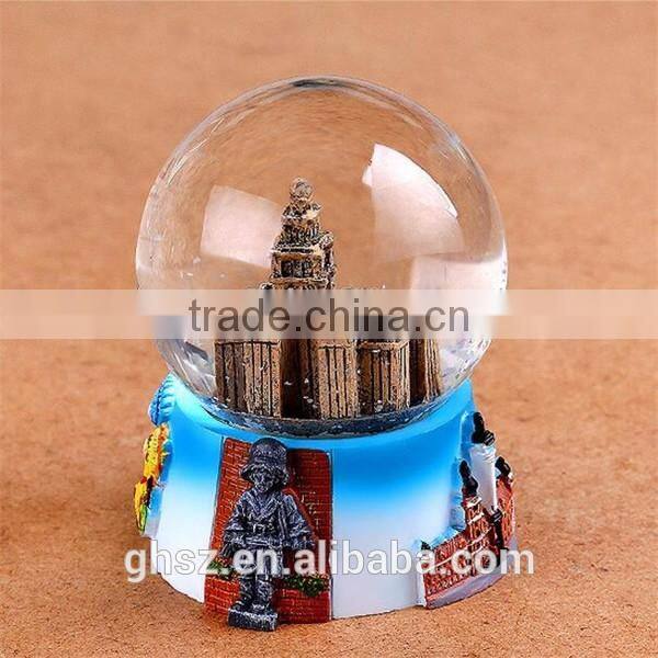 Custom Halloween theme antique building bat snow globe