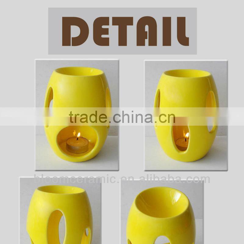Wholesale yellow ceramic candle oil burner