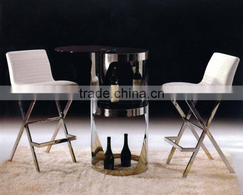 B8022 cheap stainless steel base pu bar stool for bar using