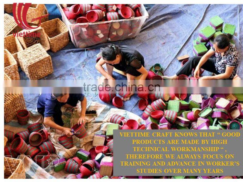 Water hyacinth heart storage gift basket