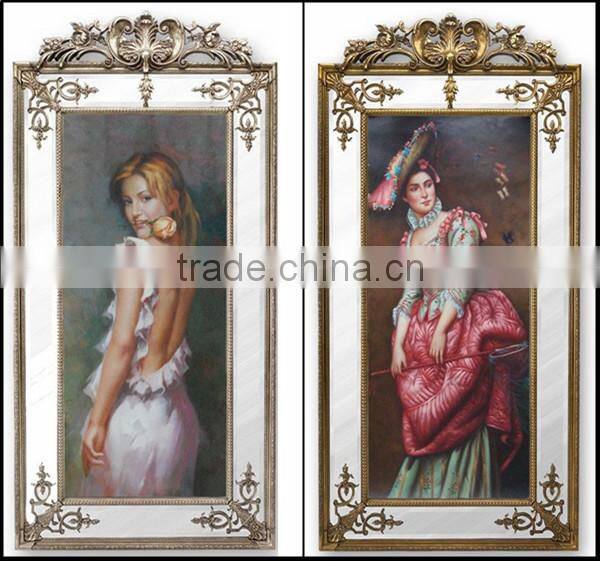 FA-021G-01 Antique rectange frame hand-painted oil paintings for decor