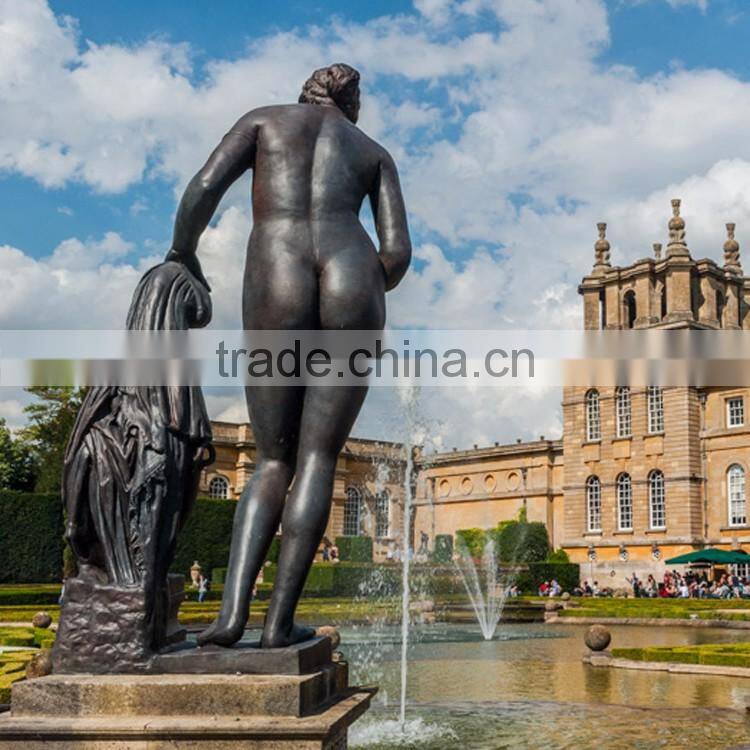 modern art sculpture metal craft woman fountain statue for garden