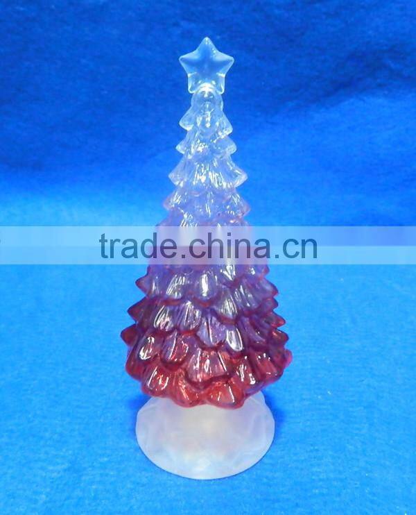 new product color changing acrylic led flat flashing led christmas tree
