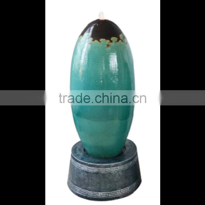 fiber glass vase water fountain with led light