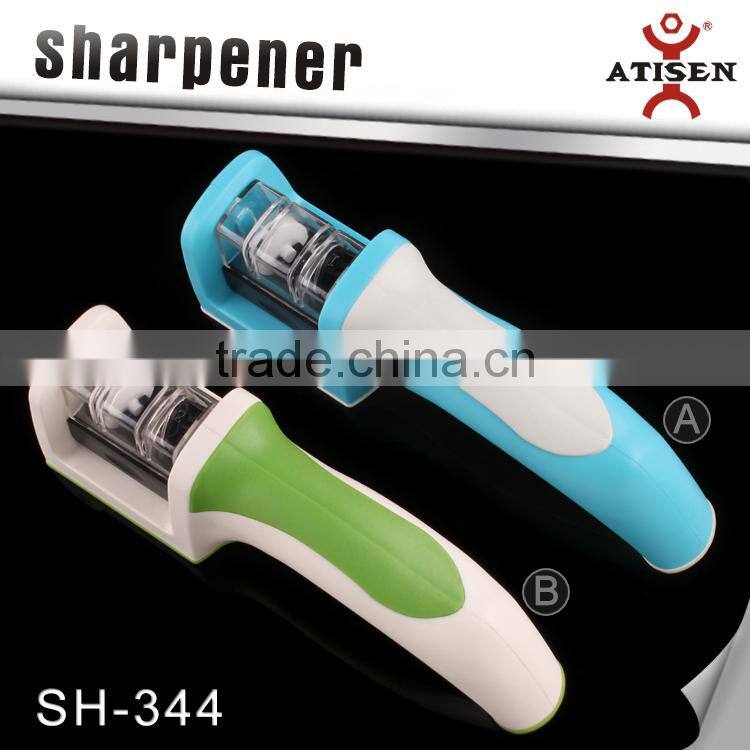 2 Step Pocket Knife Sharpener, Course/Fine, For Straight Edge Knives