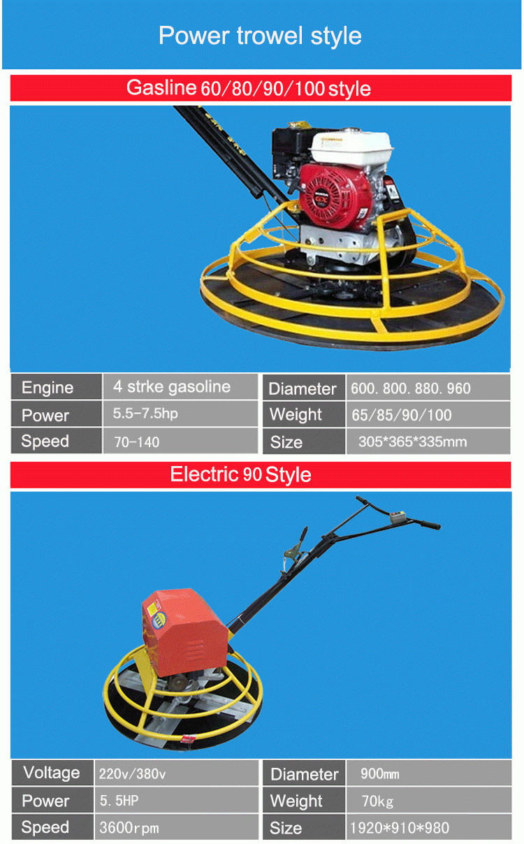 concrete finishing machine small power trowel