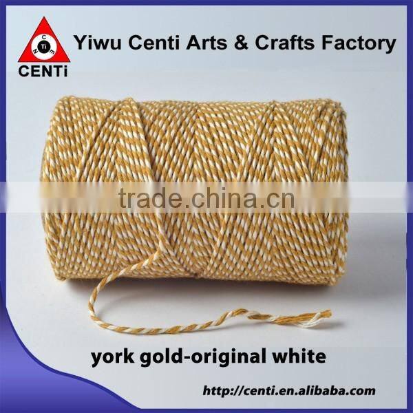 Classical original white and york gold coloured cotton bakers twine