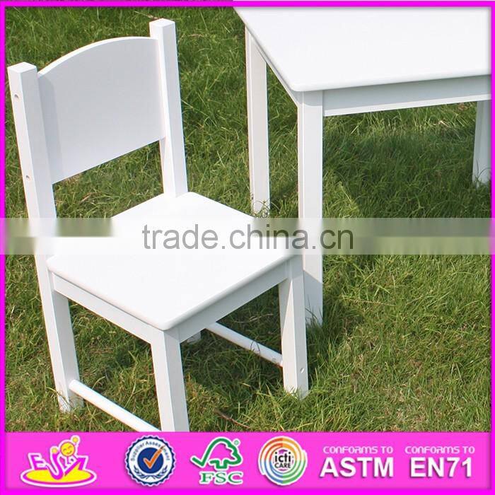 2016 new design home / school / kindergarten white kids wooden table and chairs W08G145