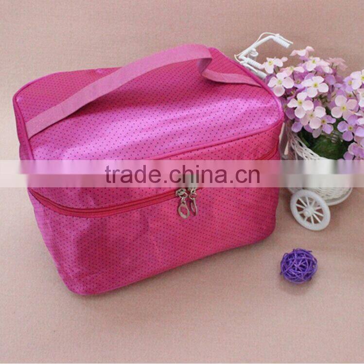Fashion printed women make up bags / Promotional cosmetic zipper bags with mirror /