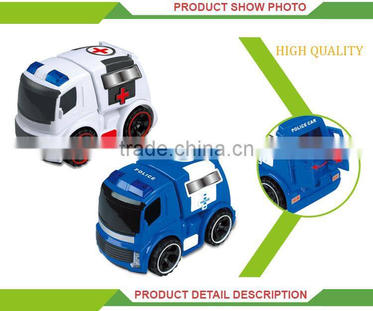 Most popular children small friction set ambulance police car toy