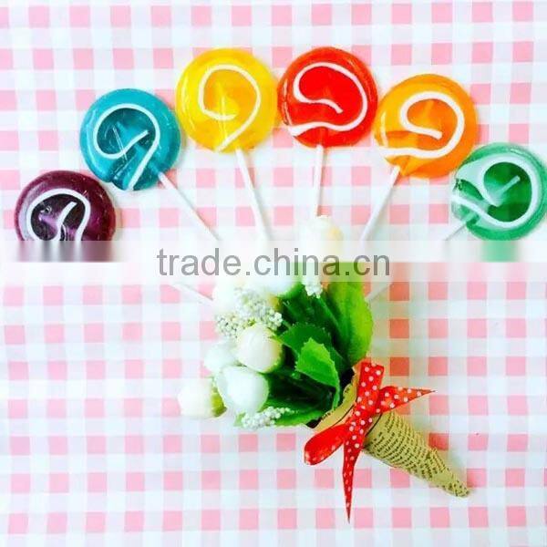 Christmas Candy Rainbow Color Handmade Hard Candy Swirl Lollipops