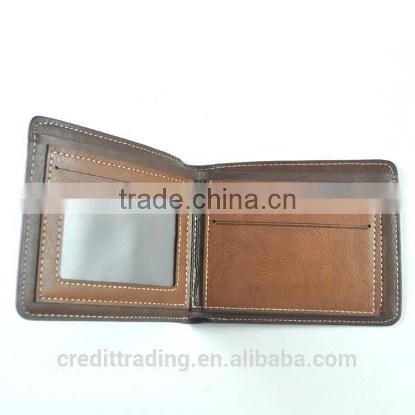 2015 most popular zipper coin pocket mens leather wallet